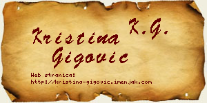 Kristina Gigović vizit kartica